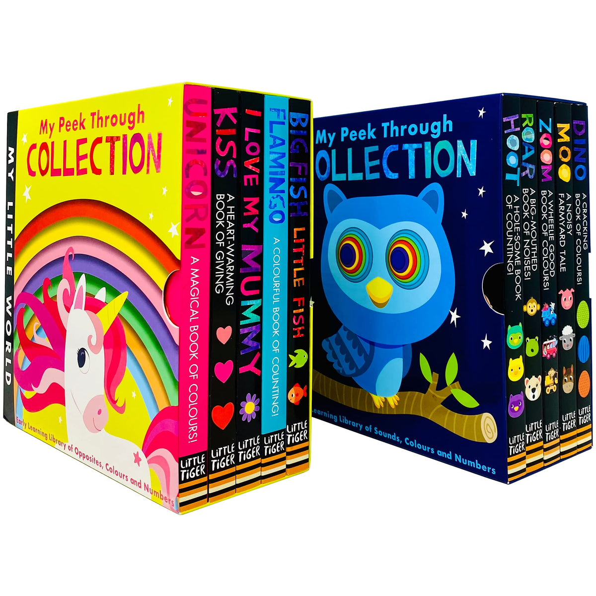 My Little World Series My Peek Through Collection 10 Books Box Set: Early Learning Library of Opposites, Colours & Numbers (Dino, Moo, Zoom, Roar, Hoo
