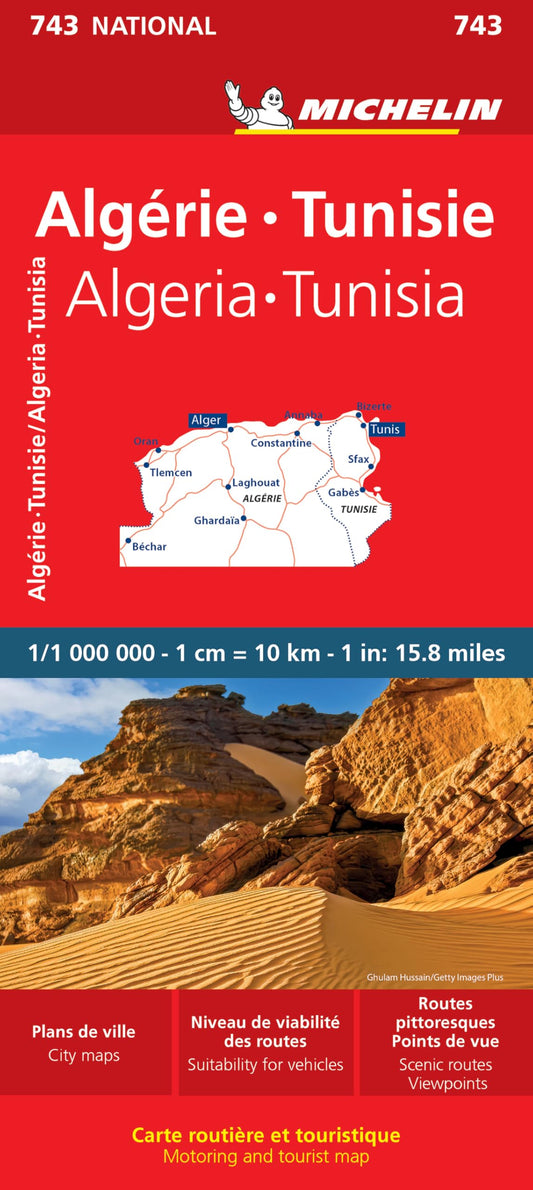 Carte Nationale Algérie, Tunisie / Algeria, Tunisia