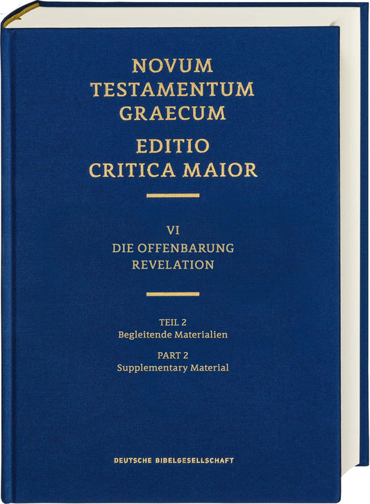 Novum Testamentum Graecum: Editio Critica Maior (ECM) VI/2: Revelation, Supplementary Material