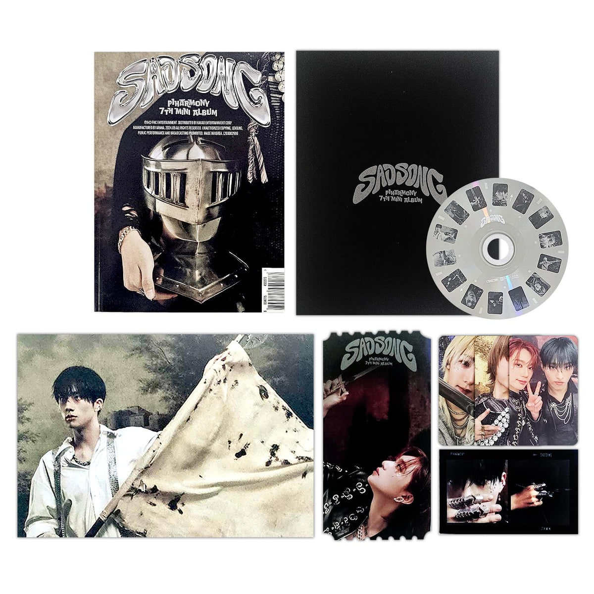 P1Harmony - 7th Mini Album [SAD SONG] (A Ver.) Photo Book + CD-R + Postcard + Film Photo + Movie Ticket + Unit Photo Car