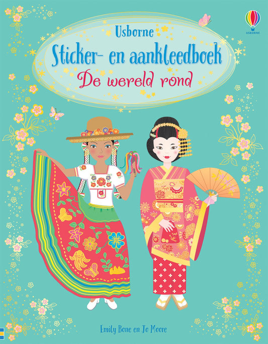 De wereld rond: Sticker- en aankleedboek