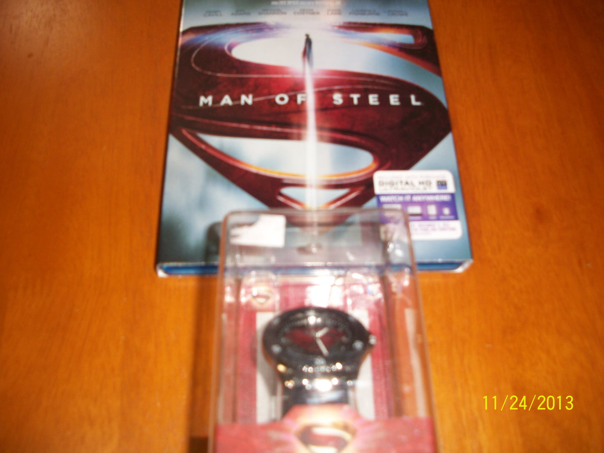 Man of Steel Blu-Ray, DVD, Digital Copy [Black & Silver Man of Steel Watch Included]