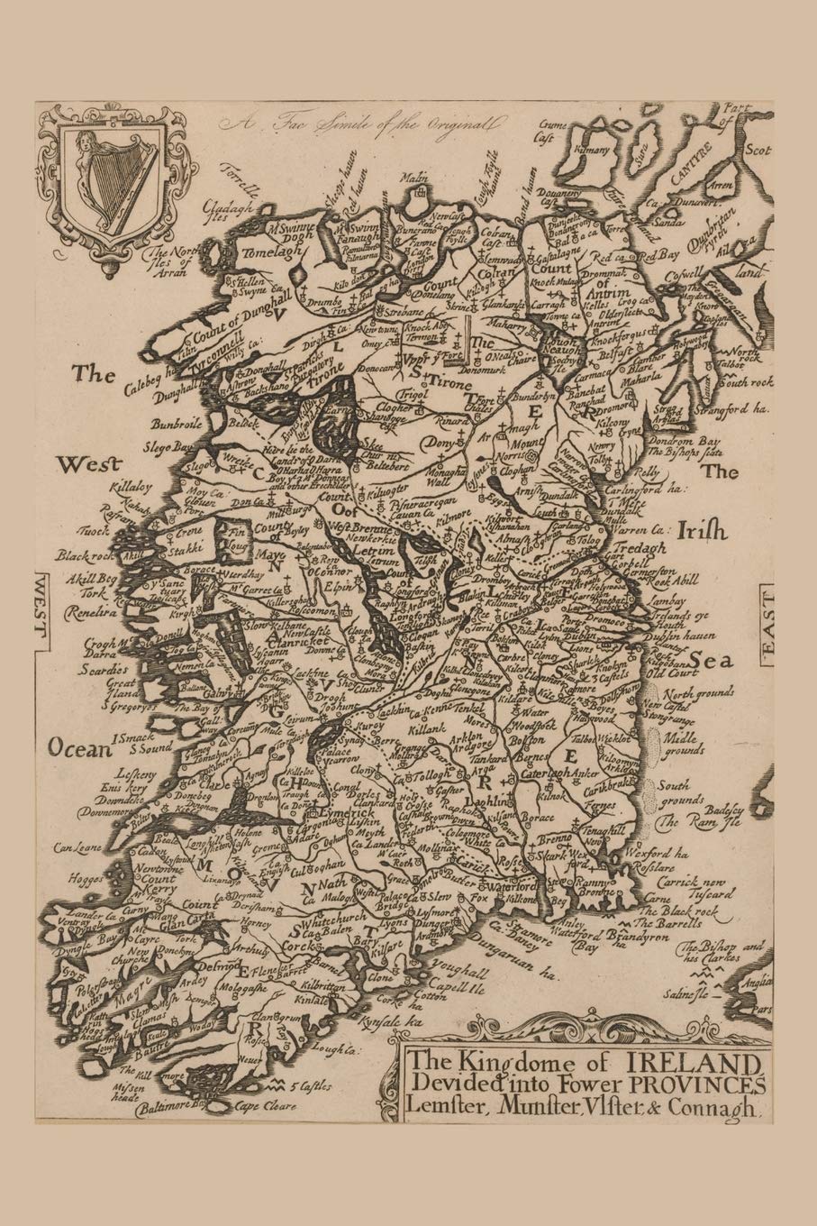 Ireland Vintage Map Field Journal Notebook, 50 pages/25 sheets, 4x6 (Poetose Notebooks)