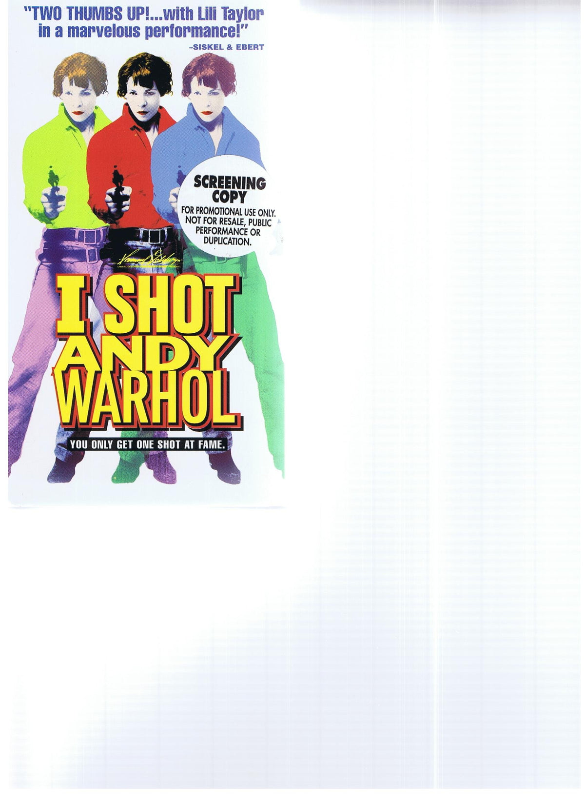 I Shot Andy Warhol [VHS]