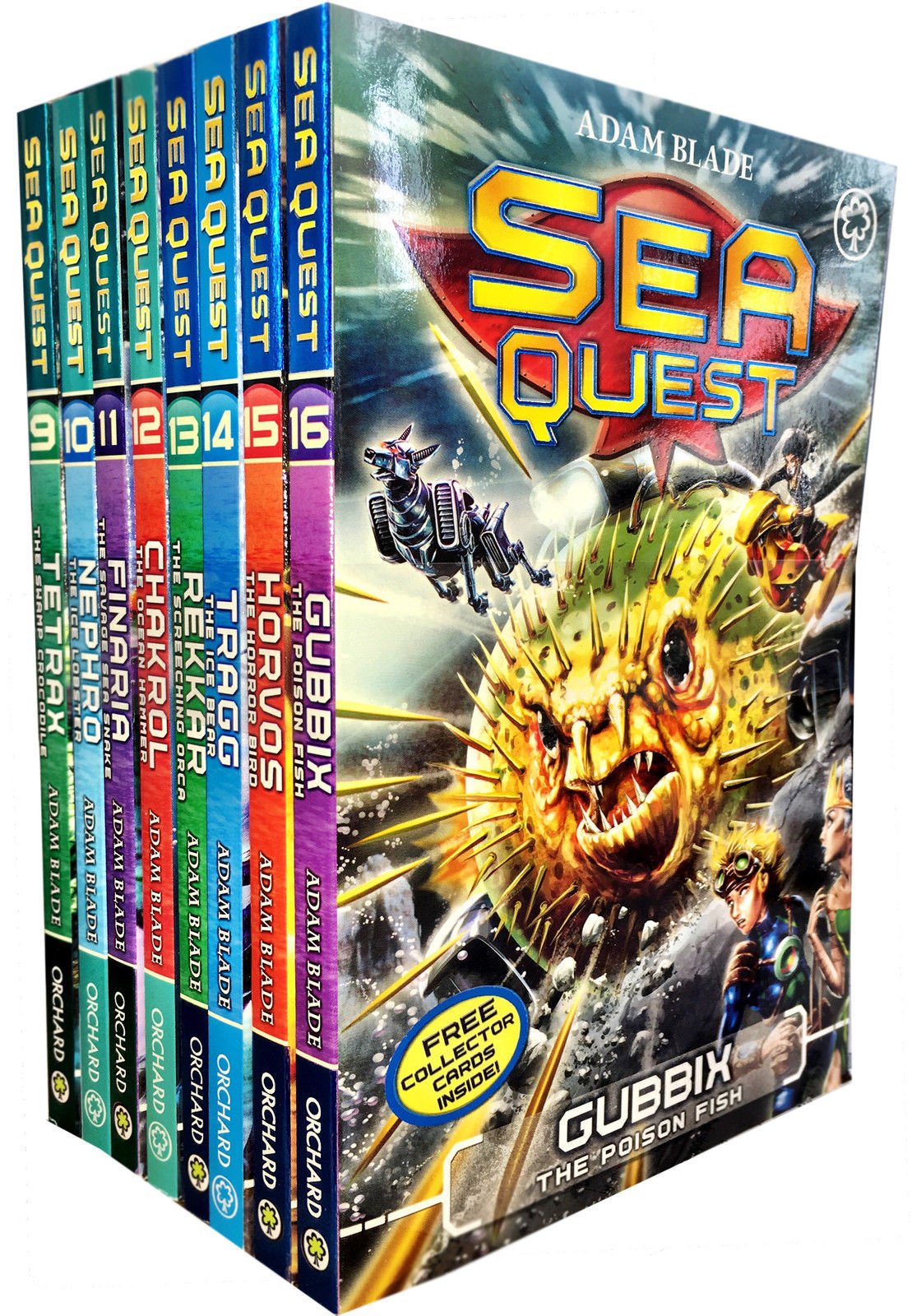 Sea Quest Series 3 and 4 Collection Adam Blade 8 Books Set (Tetrax, Nephro, Finaria the Savage, Chakrol, Rekkar the Scre