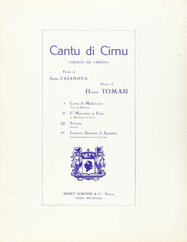 Tomasi: Cantu di Cirnu No. 3 Sirinatu