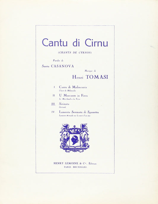 Tomasi: Cantu di Cirnu No. 3 Sirinatu
