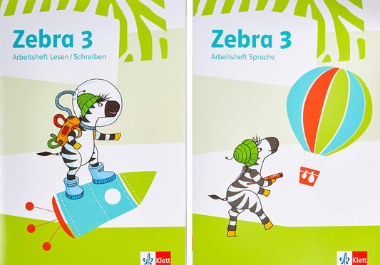 Zebra 3. Paket: Arbeitsheft Lesen/Schreiben und Arbeitsheft Sprache Klasse 3
