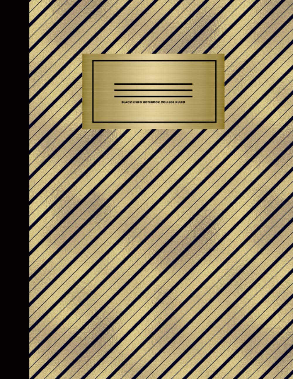 Black Lined Notebook College Ruled: 200 pages 8.5" x 11" Lined Blank Black Notebook Composition Journal, Perfect for Met