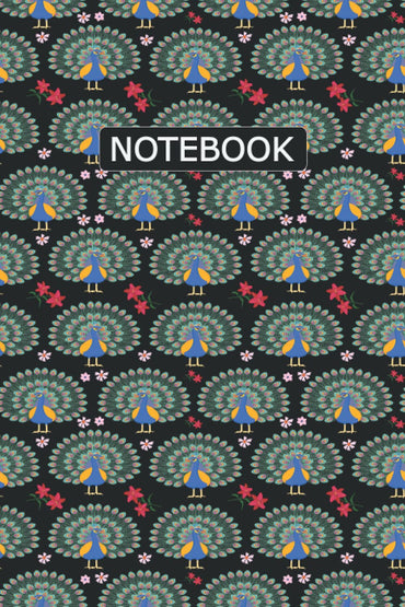 Peacock Notebook: Bird Lover Peacock Journal Notebook For Men, Women, Girls, Kids - 6 x 9" 100 Pages
