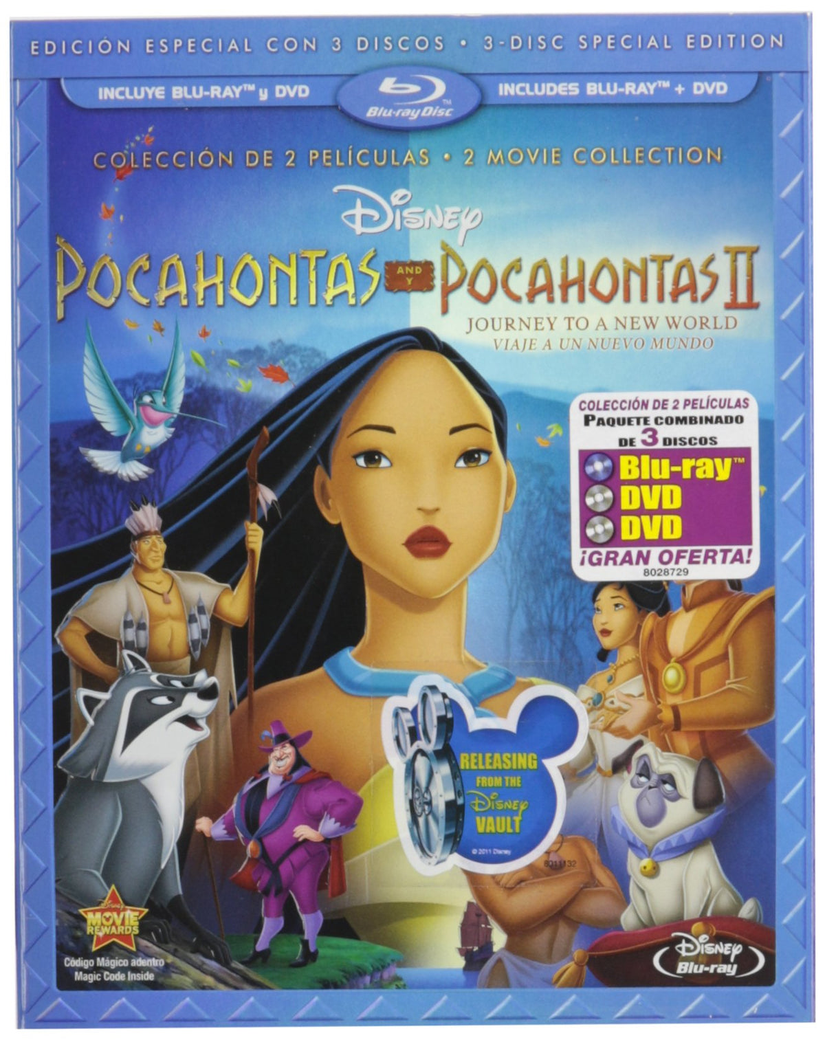 Pocahontas Two-Movie Special Edition (Pocahontas / Pocahontas II: Journey To A New World) (Three-Disc Blu-ray/DVD Combo 