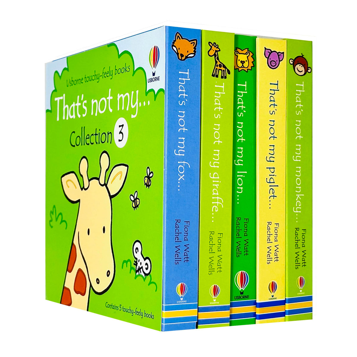 Usborne touchy-feely Books That's Not my... Collection 3: 5 Books Box Set (Fox, Giraffe, Lion, Piglet, Monkey)