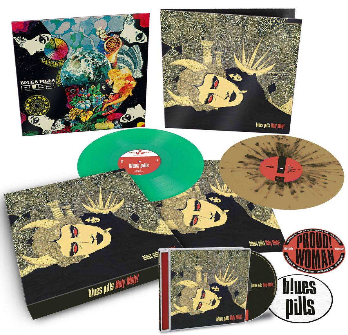 Holy Moly! BOX [incl Jewelcase, Bliss EP, LP (black/gold splatter), Bliss EP 10" (grun), artprint + patch + sticker] [VI