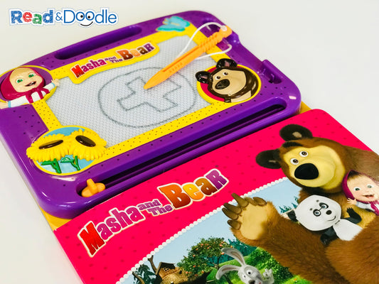 Phidal Masha and The Bear Read & Doodle - Reading, Drawing, Sketching with Magnetic Doodle Pad for Children Ages 3 and Up