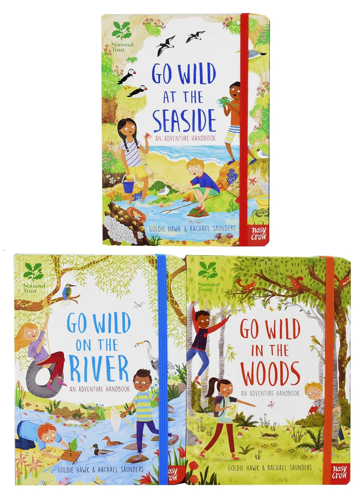 National Trust Go Wild 3 Books Children Collection (Go Wild In The Woods, Go Wild On The River & Go Wild At The Seaside)
