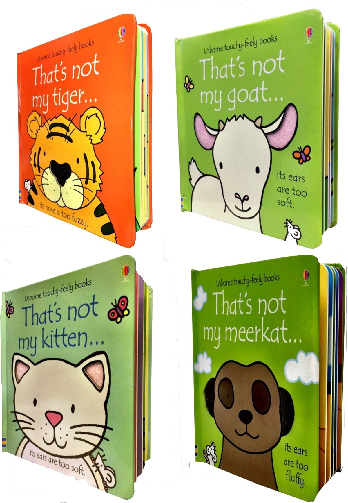 Usborne Touchy Feely Wild Animals Collection 4 Books Boxed Set Thats Not My Lion, Panda