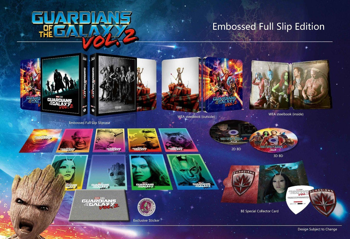 GUARDIANS OF THE GALAXY VOL.2 [3D Blu-ray+2D Blu-ray BLUFANS FULL SLIP Steelbook Edition; Region-Free; Sold Out]