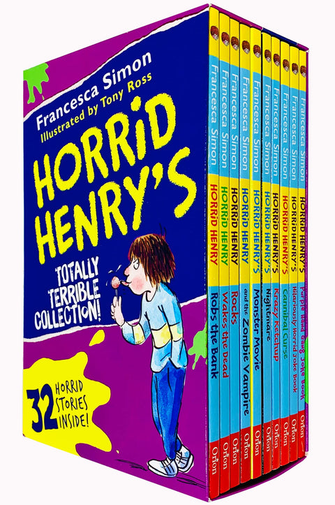 Horrid Henry's Totally Terrible Collection 10 Books Box Set by Francesca Simon (32 Utterly Wicked Stories and 2 Totally 
