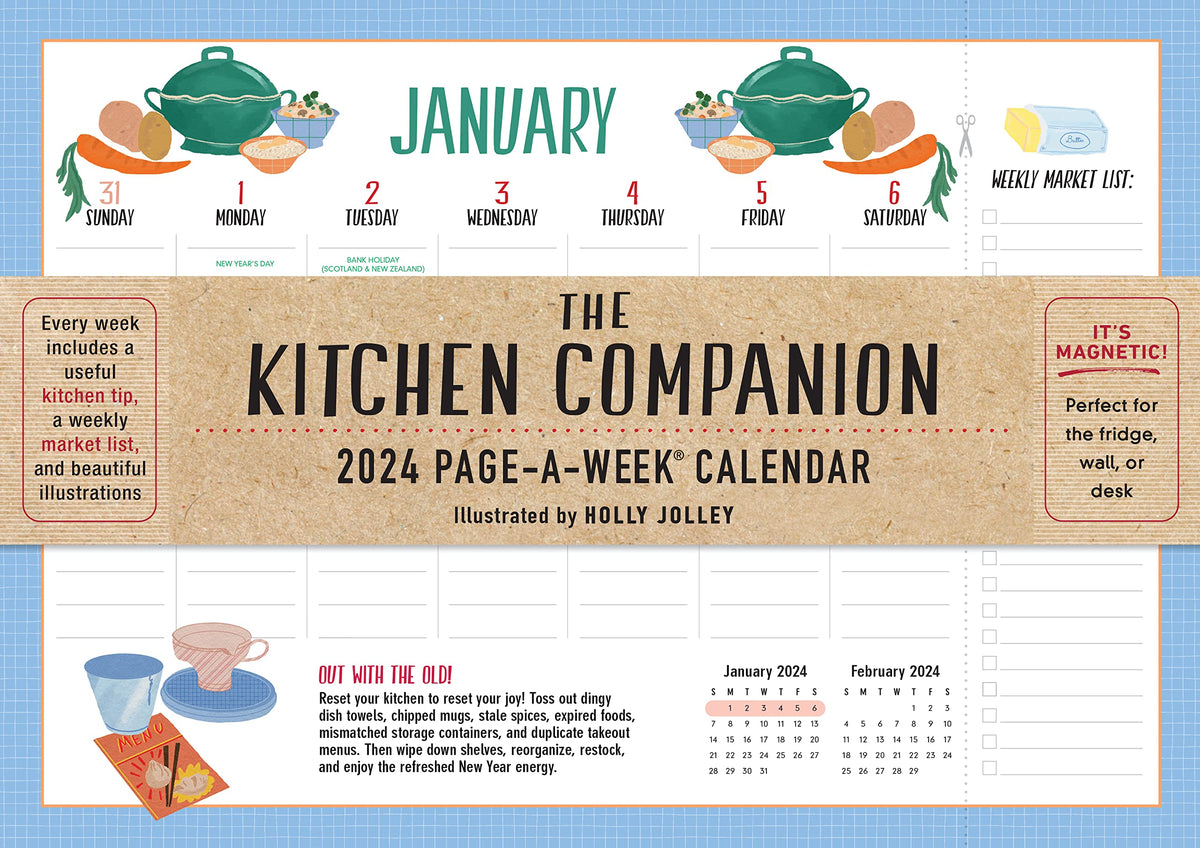 The Kitchen Companion Page-A-Week Calendar 2024: It's Magnetic! Perfect for the Fridge, Wall or Desk