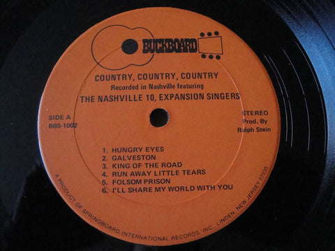 The Nashville 10, Expansion Singers Country, Country, Country Vinyl Lp Buckboard BBS-1002, Stereo
