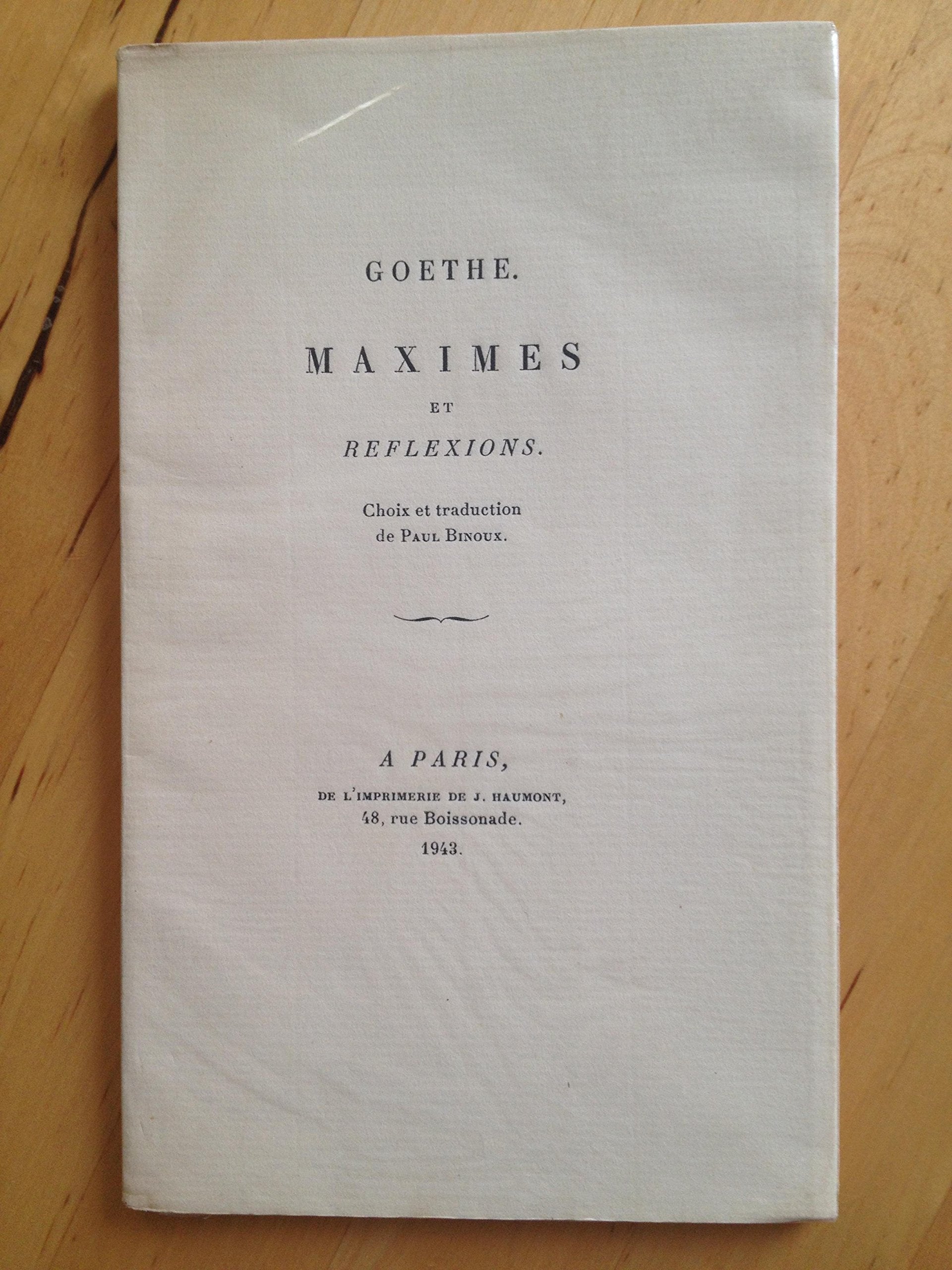 Maximes et réflexions