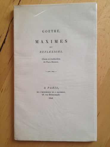 Maximes et réflexions
