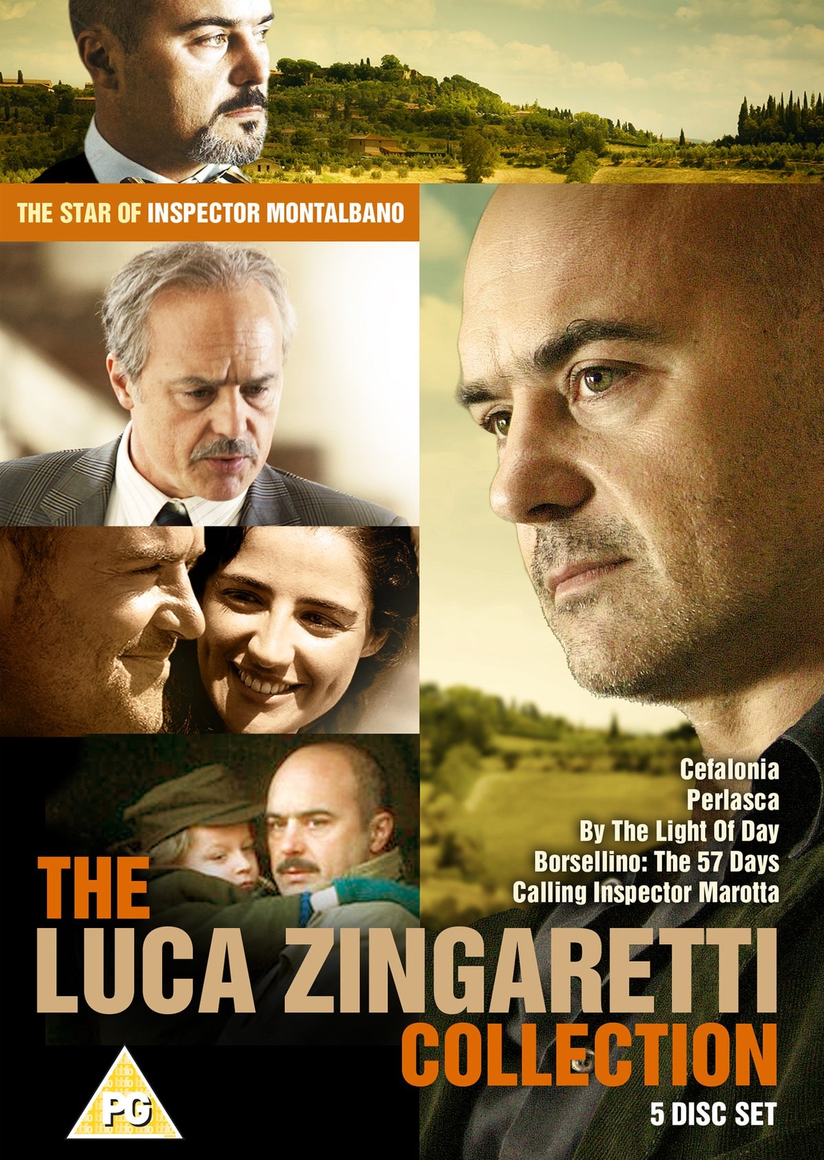 The Luca Zingaretti Collection : 5 Disc Box Set (Cefalonia, Perlasca ,Calling Inspector Marotta, By The Light Of Day, Bo