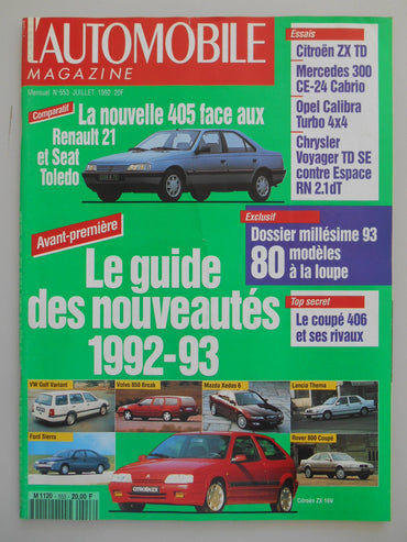 L'Automobile Magazine N°553 juillet 1992 / Réf: 21034