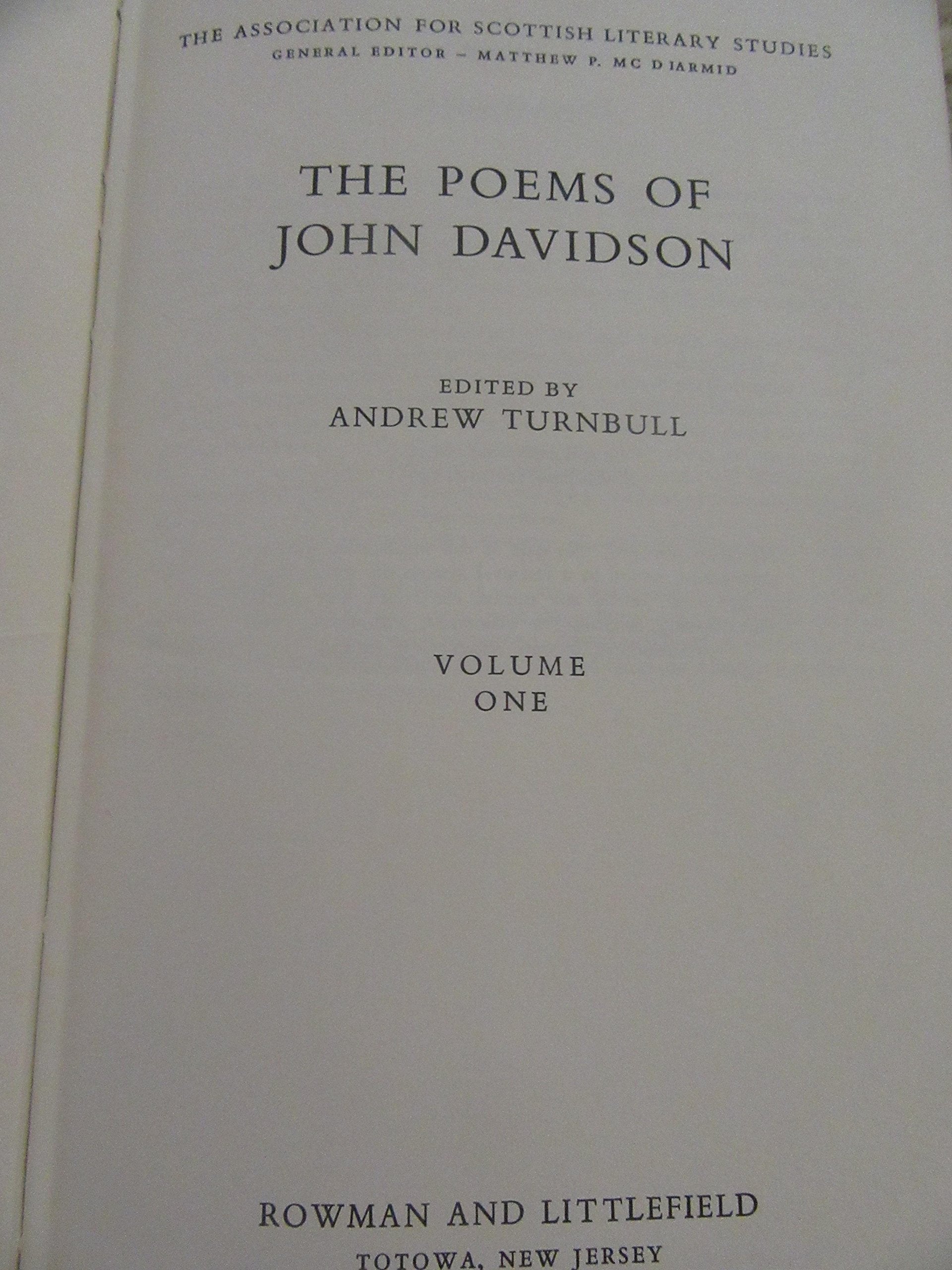 The Poems of John Davidson, Two Volumes, Vols. 1 & 2 [The Association for Scottish Literary Studies]