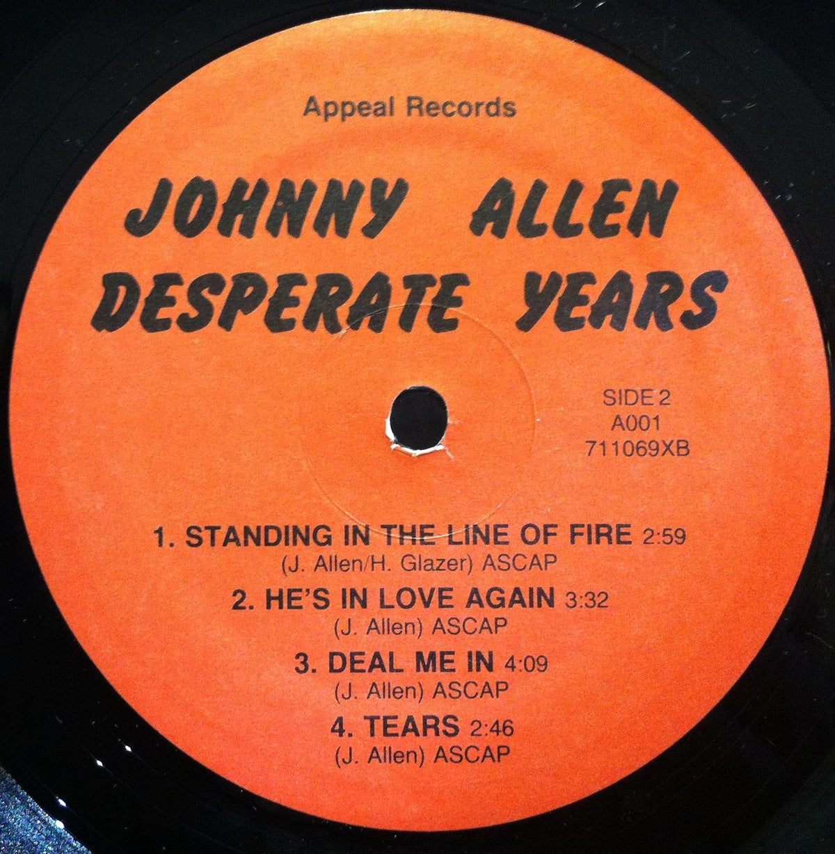 Johnny Allen Desperate Years vinyl record