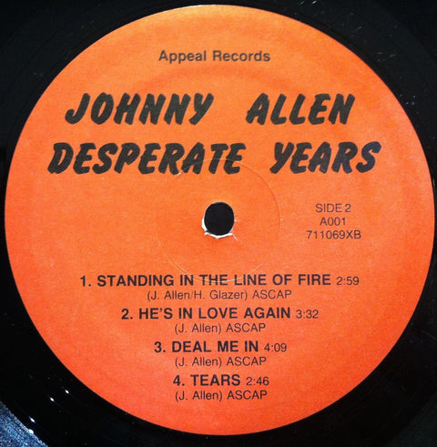 Johnny Allen Desperate Years vinyl record