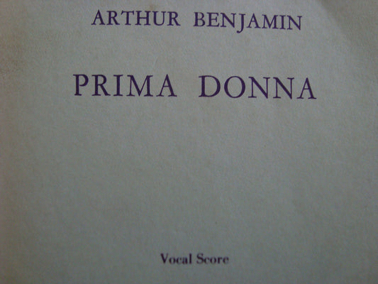 Prima Donna. An Opera in one Act, libretto by C. Cliffe. [Vocal Score.]