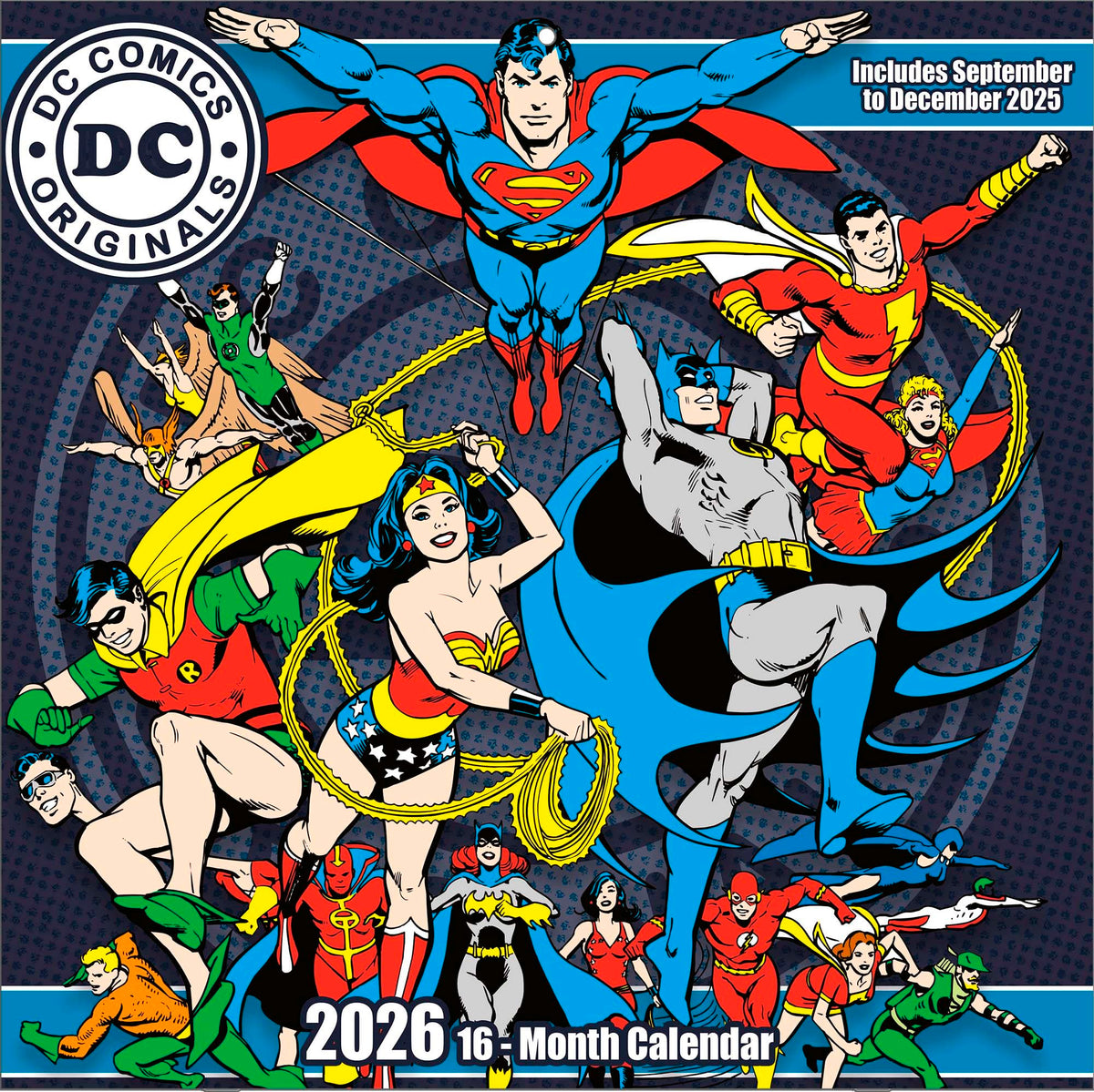 Pyramid - DC ORIGINALS 2026 - Brochure Calendar 30 x 30 cm with Classic Superhero Artworks - Wall Calendar for Fans of B