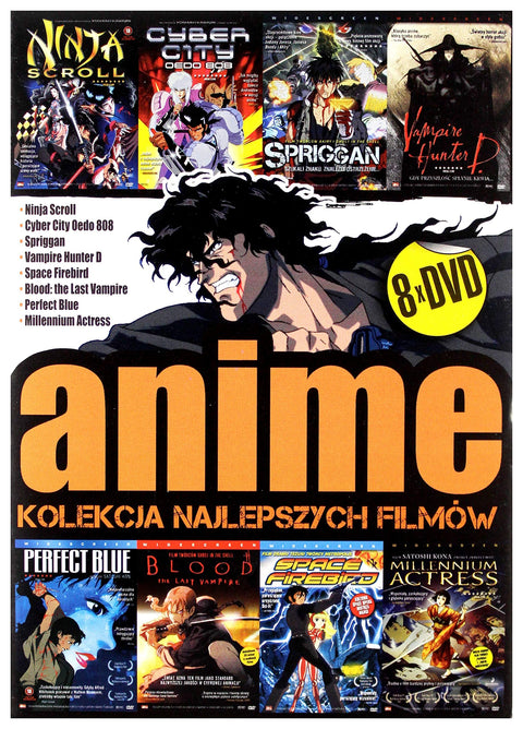 Kolekcja najlepszych filmow anime: Ninja scroll / Cyber City Odeo 808 / Spriggan / Vampire Hunter D. / Space Firebird / 