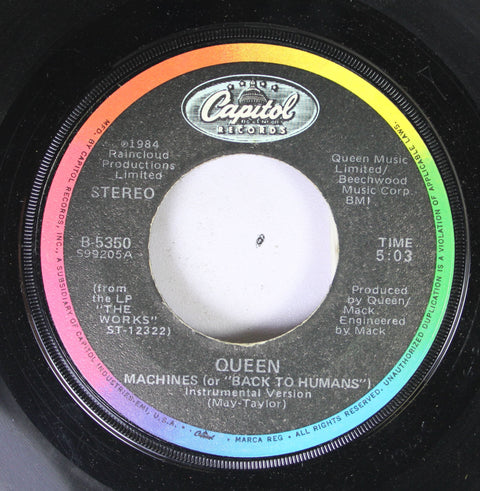 Queen 45 RPM Machines for Back to Humans / I Want to Break Free