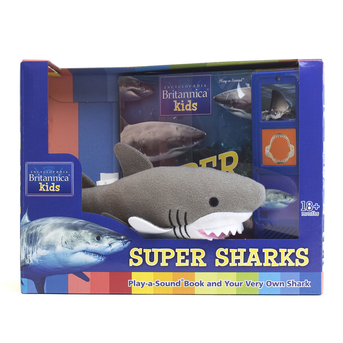 Encyclopedia Britannica Kids - Shark Sound Book and Shark Plush - PI Kids