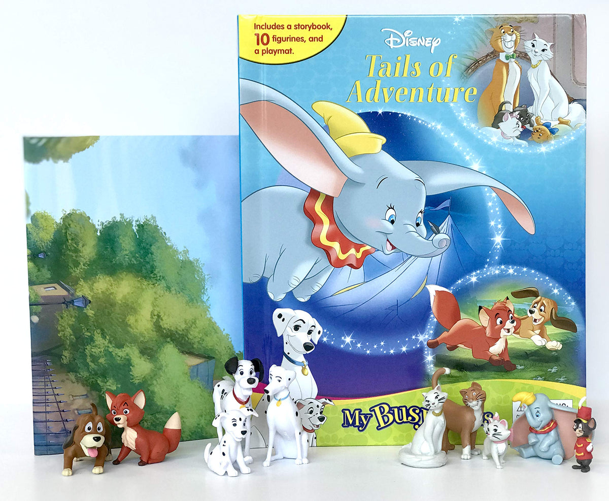 Disney Tails of Adventure My Busy Books - Storybook, 10 figurines, playmat