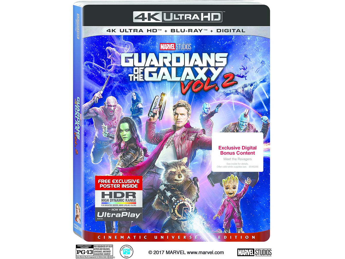 Guardians Of The Galaxy: Volume 2 4K Blu-ray DVD + Digital) Exclusive Digital Bonus Content