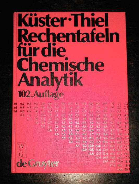 Rechentafeln Für Die Chemische Analytik (German Edition)