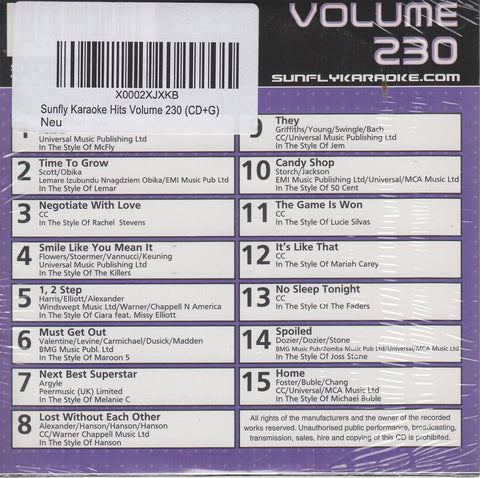 Sunfly Karaoke Hits Volume 230 (CD+G)
